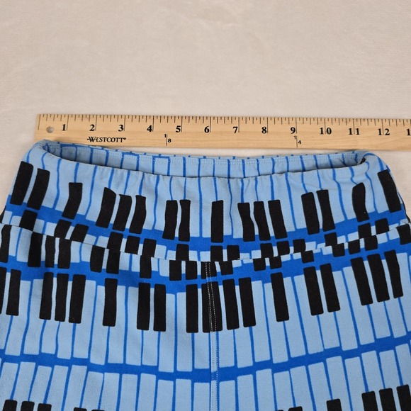 Lularoe OS One Size Leggings Two‎ Tone Blue Black Piano Keyboard Keys - Picture 4 of 8